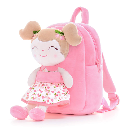 Gloveleya 9-inch Personalized Fruit Dolls Backpacks Pink Cherry