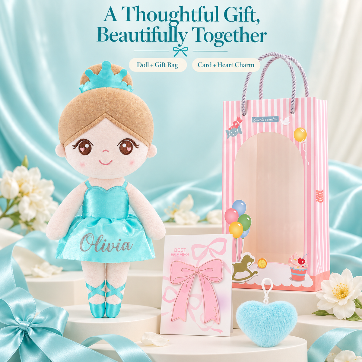 Gloveleya aqua glass ballet doll - 四件礼物组合
