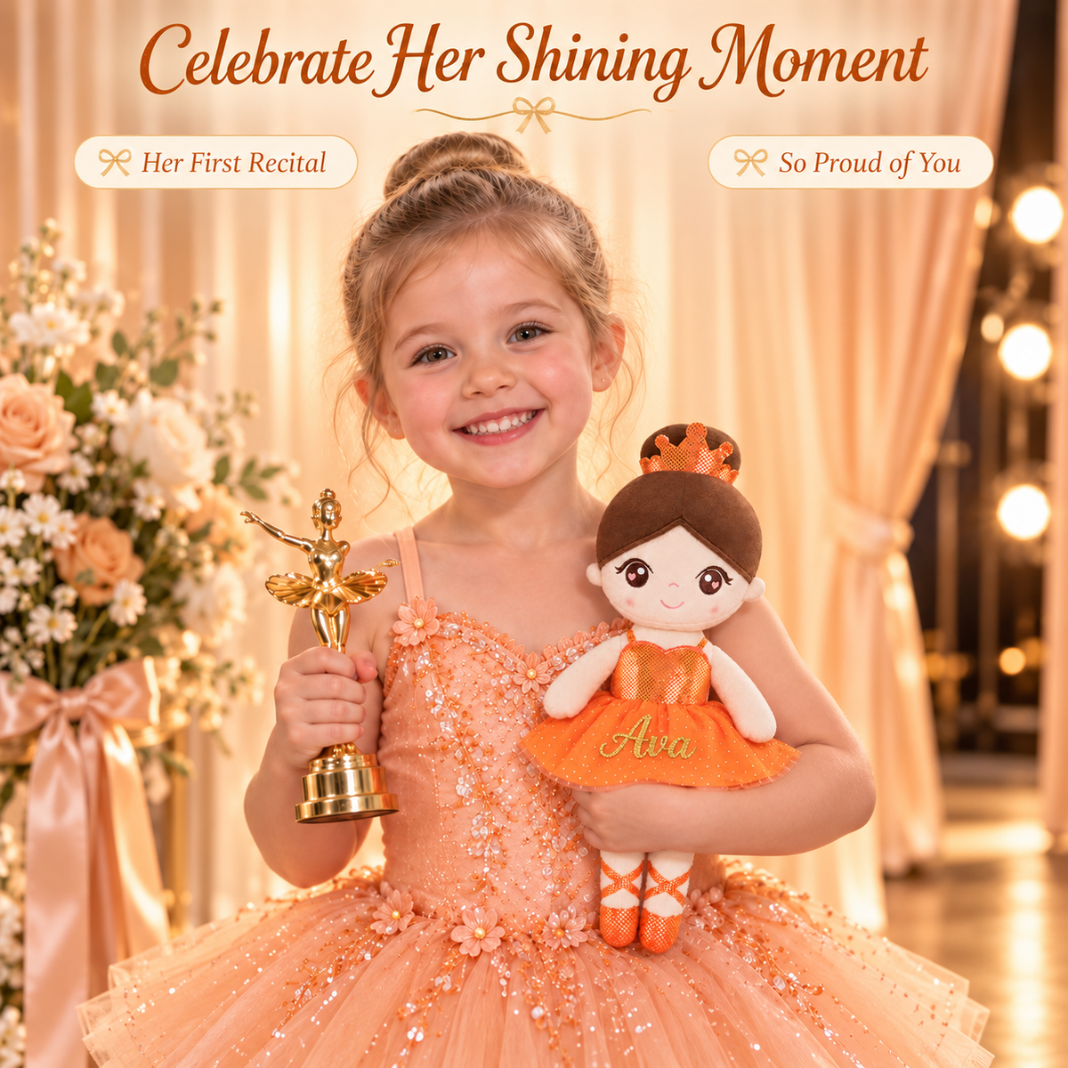 Gloveleya orange glass ballet doll - 女孩芭蕾获奖