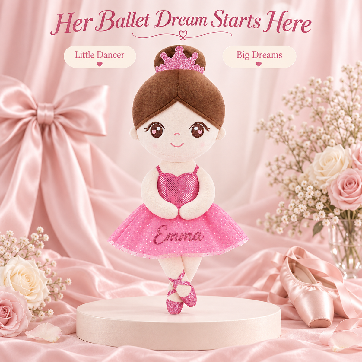 Gloveleya pink glass ballet doll - 她的芭蕾梦想