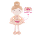 Load image into Gallery viewer, Gloveleya 12-inch Personalized Glitter Pinstripe Dress Girl Doll Pink
