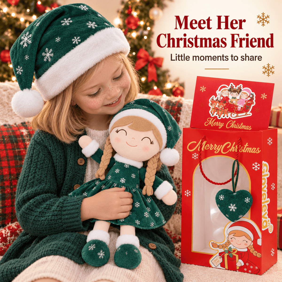 Gloveleya Green Christmas Doll Gift Set – 5 Pieces - Gloveleya Official