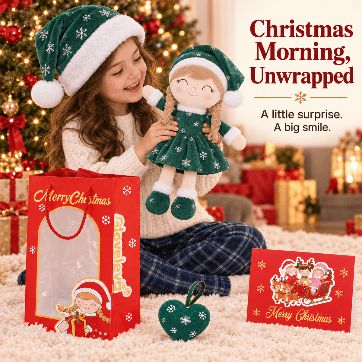 Gloveleya Green Christmas Doll Gift Set – 5 Pieces - Gloveleya Official