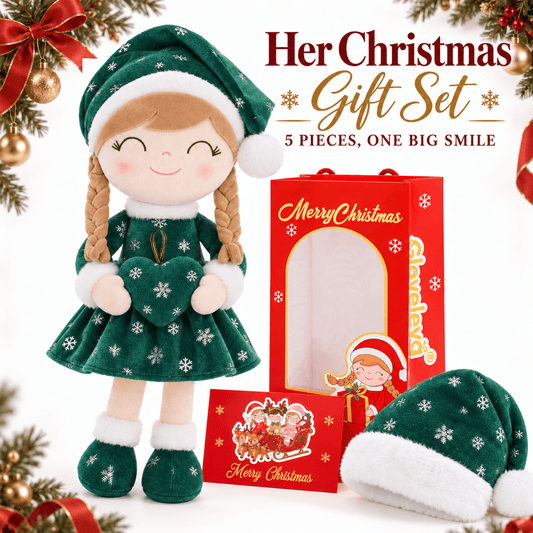 Gloveleya Green Christmas Doll Gift Set – 5 Pieces - Gloveleya Official