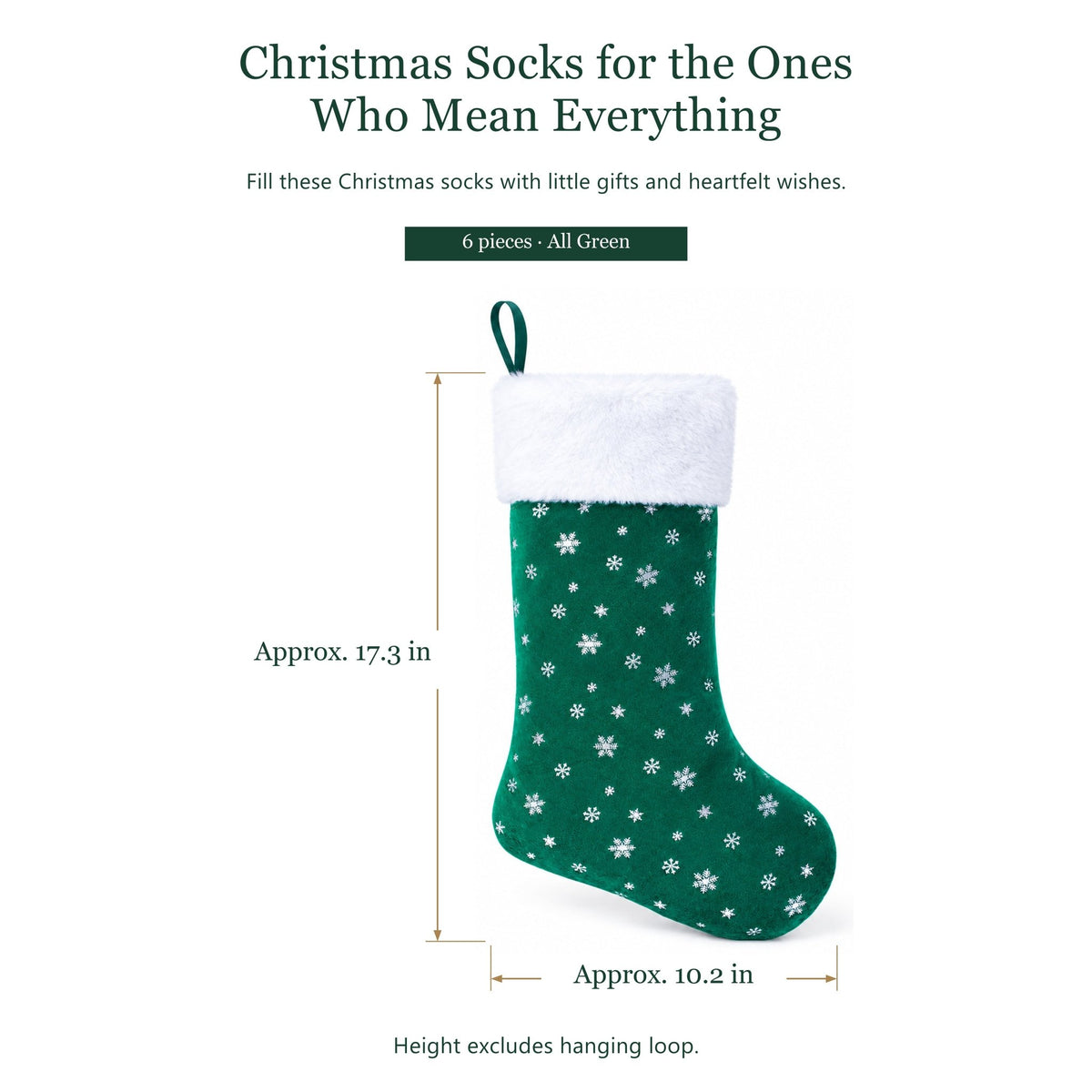 Gloveleya Green Christmas Stockings – Set of 6 - Gloveleya Official