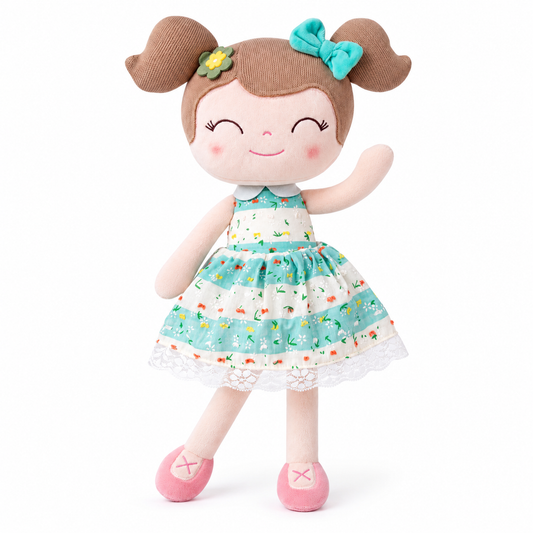 Gloveleya 16-inch green Spring Girl doll - white background view 3