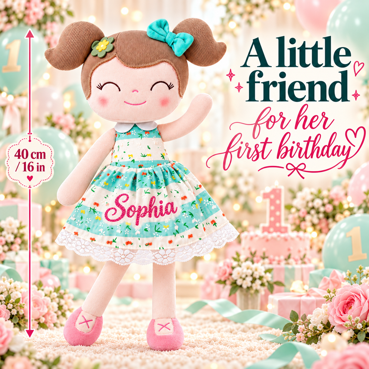 Gloveleya 16-inch green Spring Girl doll - personalized gift gallery 3