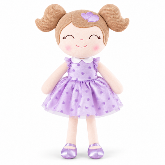 Gloveleya 16-inch purple Heart Princess doll - white background