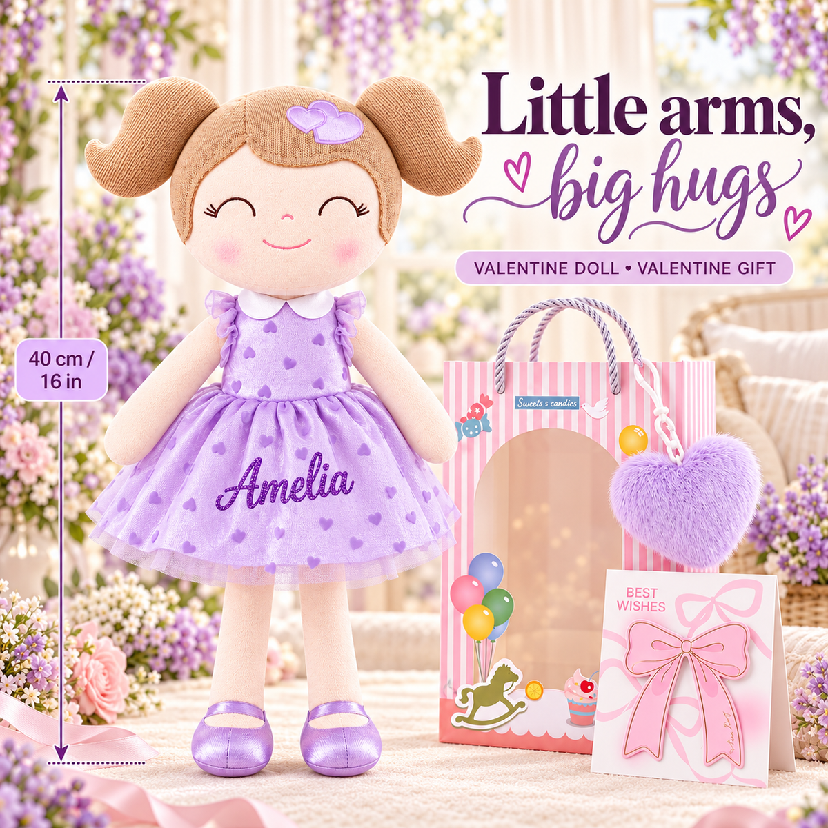 Gloveleya 16-inch purple Heart Princess doll - personalized gift gallery 3