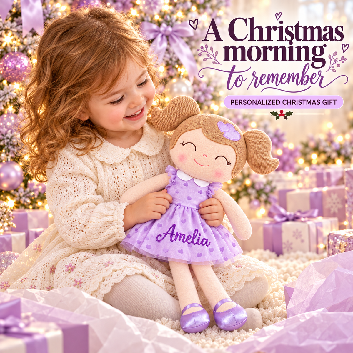 Gloveleya 16-inch purple Heart Princess doll - personalized gift gallery 11