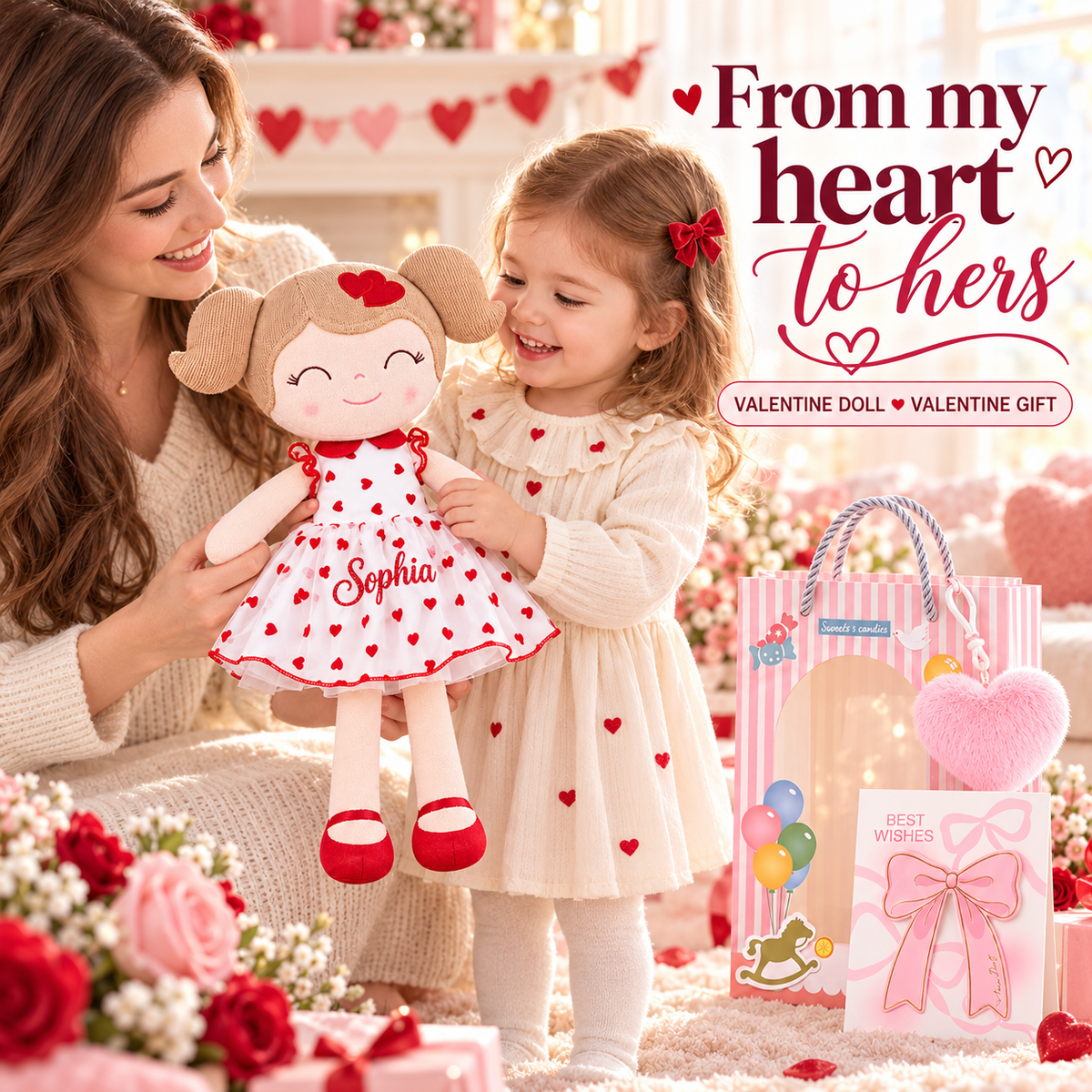 Gloveleya 16-inch red Heart Princess doll - personalized gift gallery 4