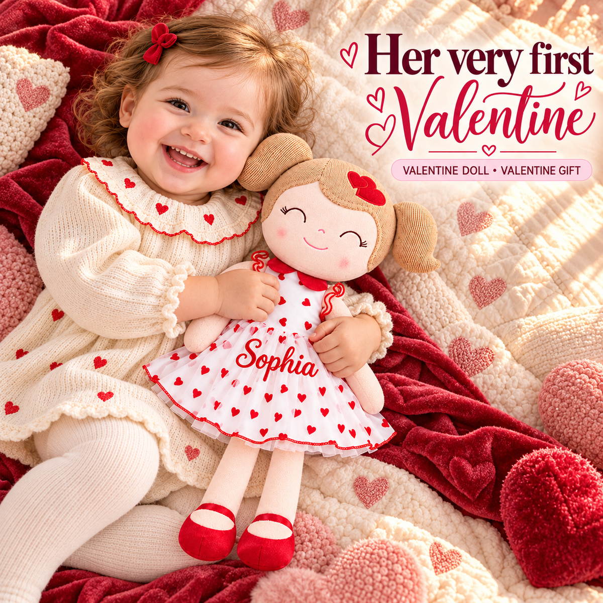 Gloveleya 16-inch red Heart Princess doll - personalized gift gallery 5