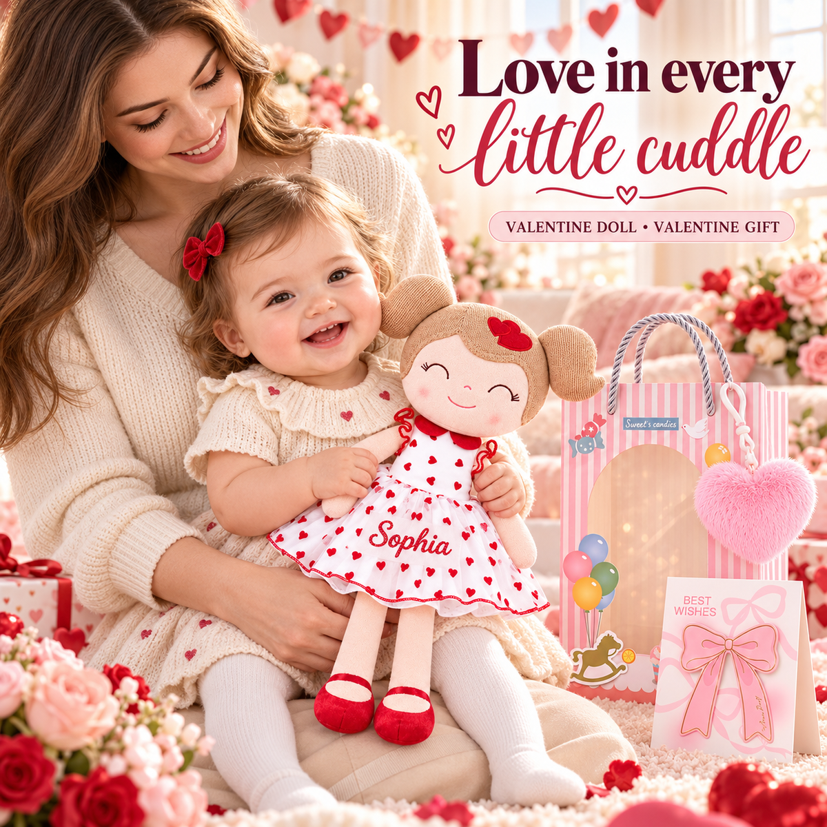 Gloveleya 16-inch red Heart Princess doll - personalized gift gallery 6