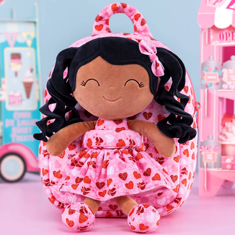 Gloveleya 9-inch Personalized Spring Girl Love Heart Dolls Backpacks Series