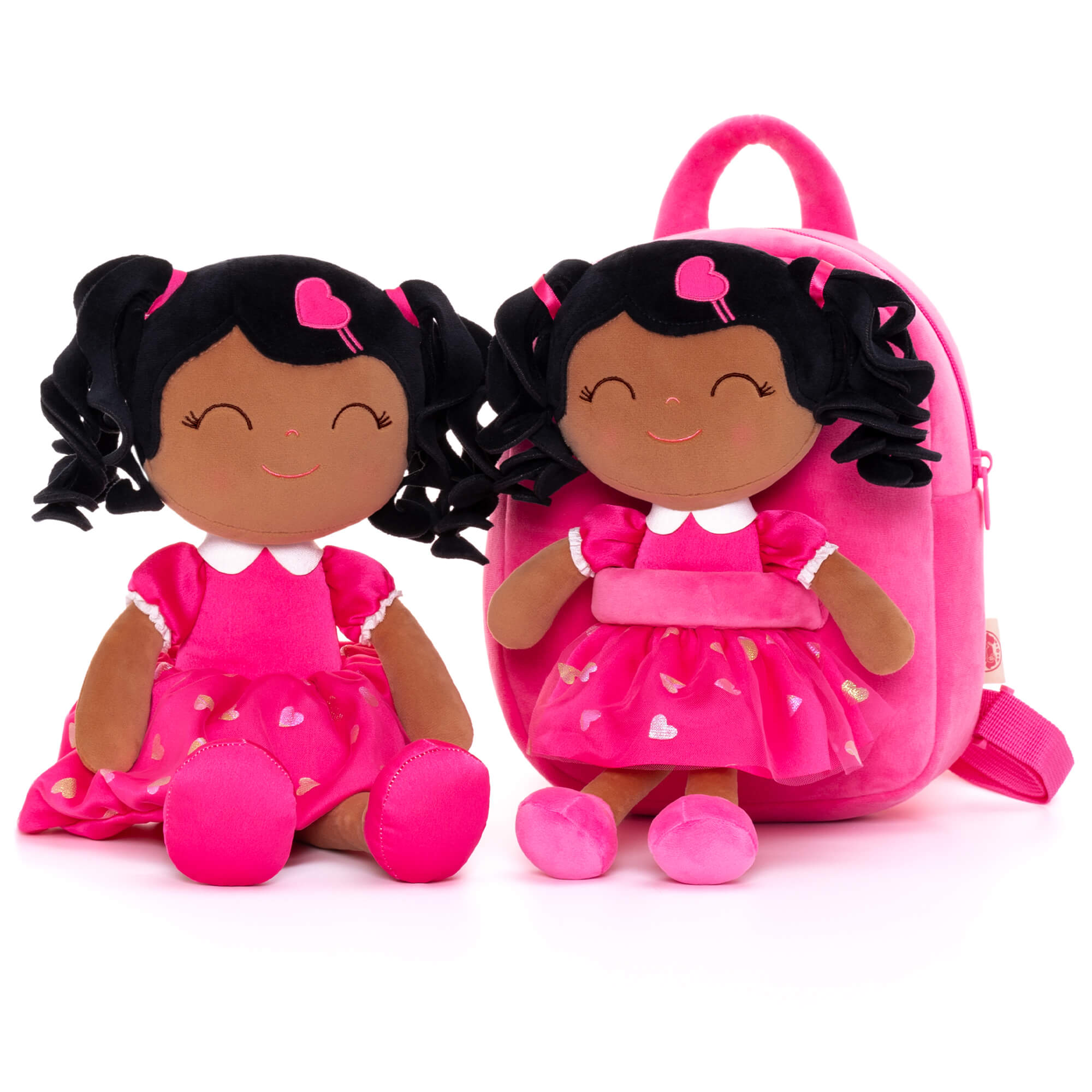 Gloveleya 9-inch Personalized Love Heart Girls Dolls Backpacks Rose - Gloveleya Offical