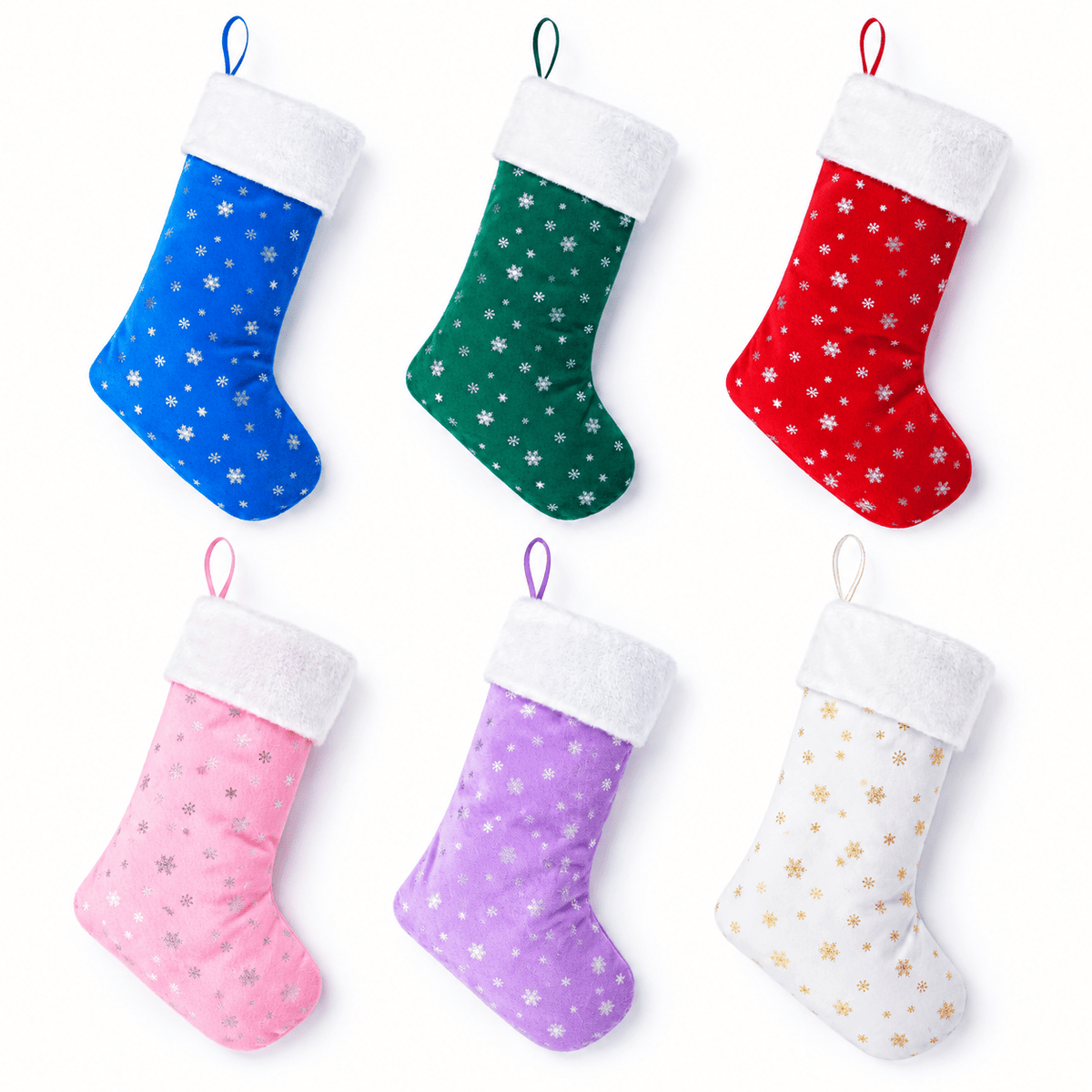 Gloveleya Mixed Color Christmas Stockings – Set of 6 - Gloveleya Official