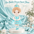 Load image into Gallery viewer, Gloveleya Personalized Ballerina Doll – 13-Inch Aqua Glass Ballet - Gloveleya Official
