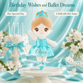 Load image into Gallery viewer, Gloveleya Personalized Ballerina Doll – 13-Inch Aqua Glass Ballet - Gloveleya Official
