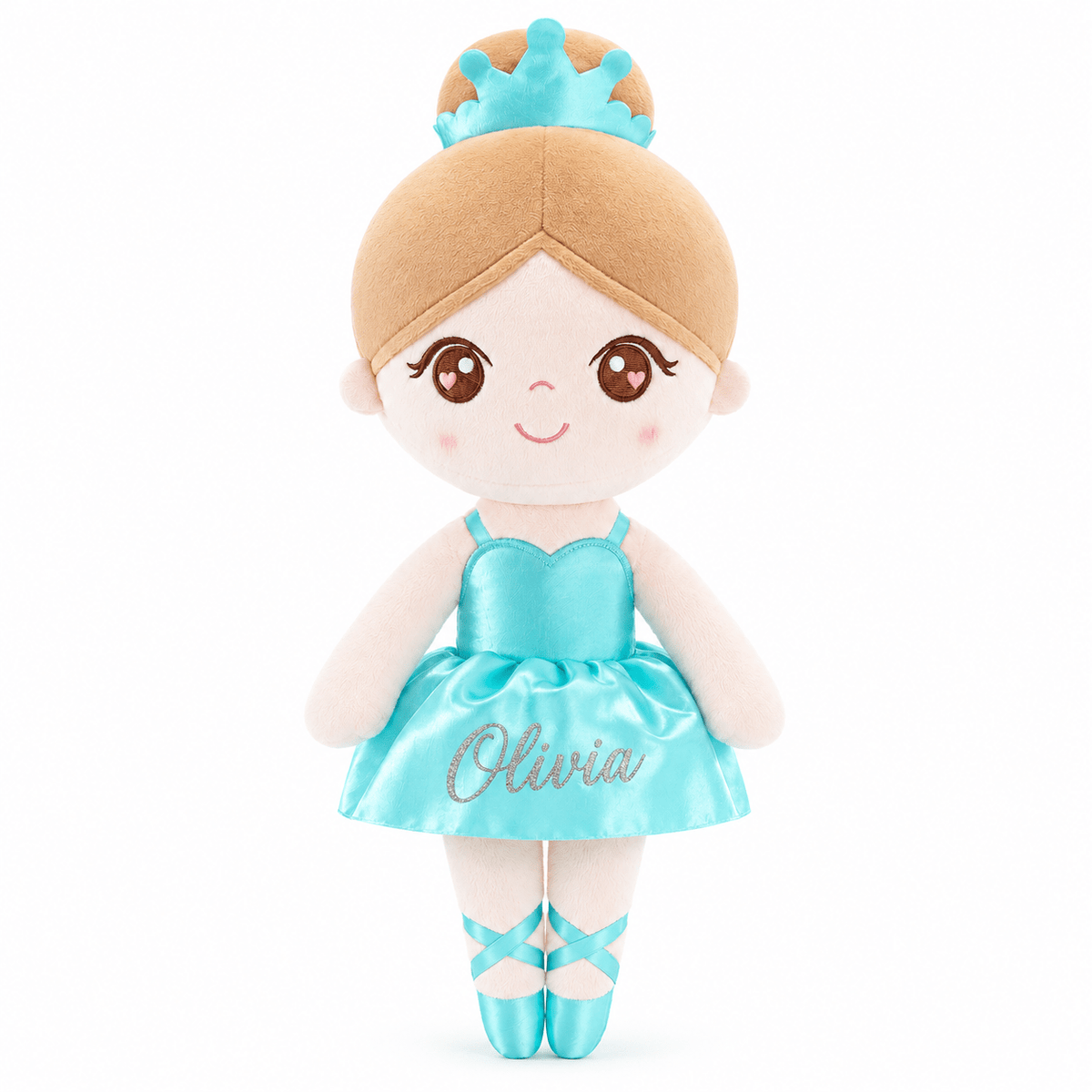 Gloveleya Personalized Ballerina Doll – 13-Inch Aqua Glass Ballet - Gloveleya Official