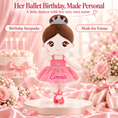 Cargar la imagen en la vista de la galería, Gloveleya Personalized Ballerina Doll – 13-Inch Coral - Gloveleya Official
