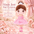 Cargar la imagen en la vista de la galería, Gloveleya Personalized Ballerina Doll – 13-Inch Pink Ballet Dream - Gloveleya Official
