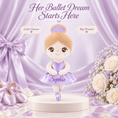 Load image into Gallery viewer, Gloveleya Personalized Ballerina Doll – 13-Inch Purple Glass Ballet - Gloveleya Official
