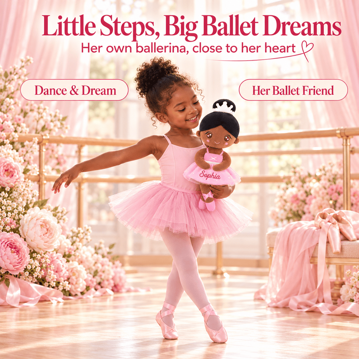 Gloveleya Personalized Ballerina Doll – 13-Inch Tanned Skin - Gloveleya Official