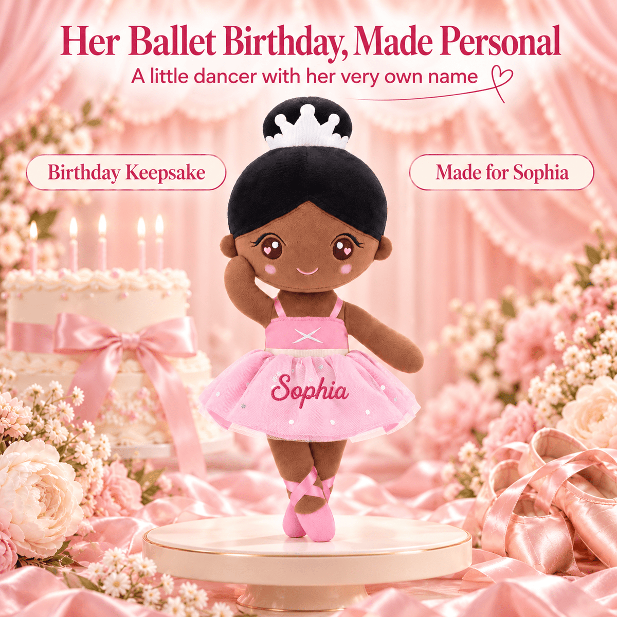 Gloveleya Personalized Ballerina Doll – 13-Inch Tanned Skin - Gloveleya Official