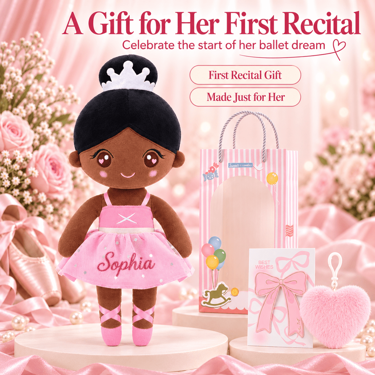Gloveleya Personalized Ballerina Doll – 13-Inch Tanned Skin - Gloveleya Official