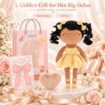Load image into Gallery viewer, Gloveleya Personalized Ballerina Doll – 14-Inch Brown Skin Gold - Gloveleya Official
