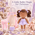 Load image into Gallery viewer, Gloveleya Personalized Ballerina Doll – 14-Inch Brown Skin Purple - Gloveleya Official
