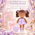 Load image into Gallery viewer, Gloveleya Personalized Ballerina Doll – 14-Inch Brown Skin Purple - Gloveleya Official
