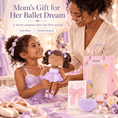 Load image into Gallery viewer, Gloveleya Personalized Ballerina Doll – 14-Inch Brown Skin Purple - Gloveleya Official
