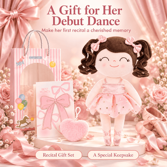 Gloveleya Personalized Ballerina Doll – 14-Inch Champagne Pink - Gloveleya Official
