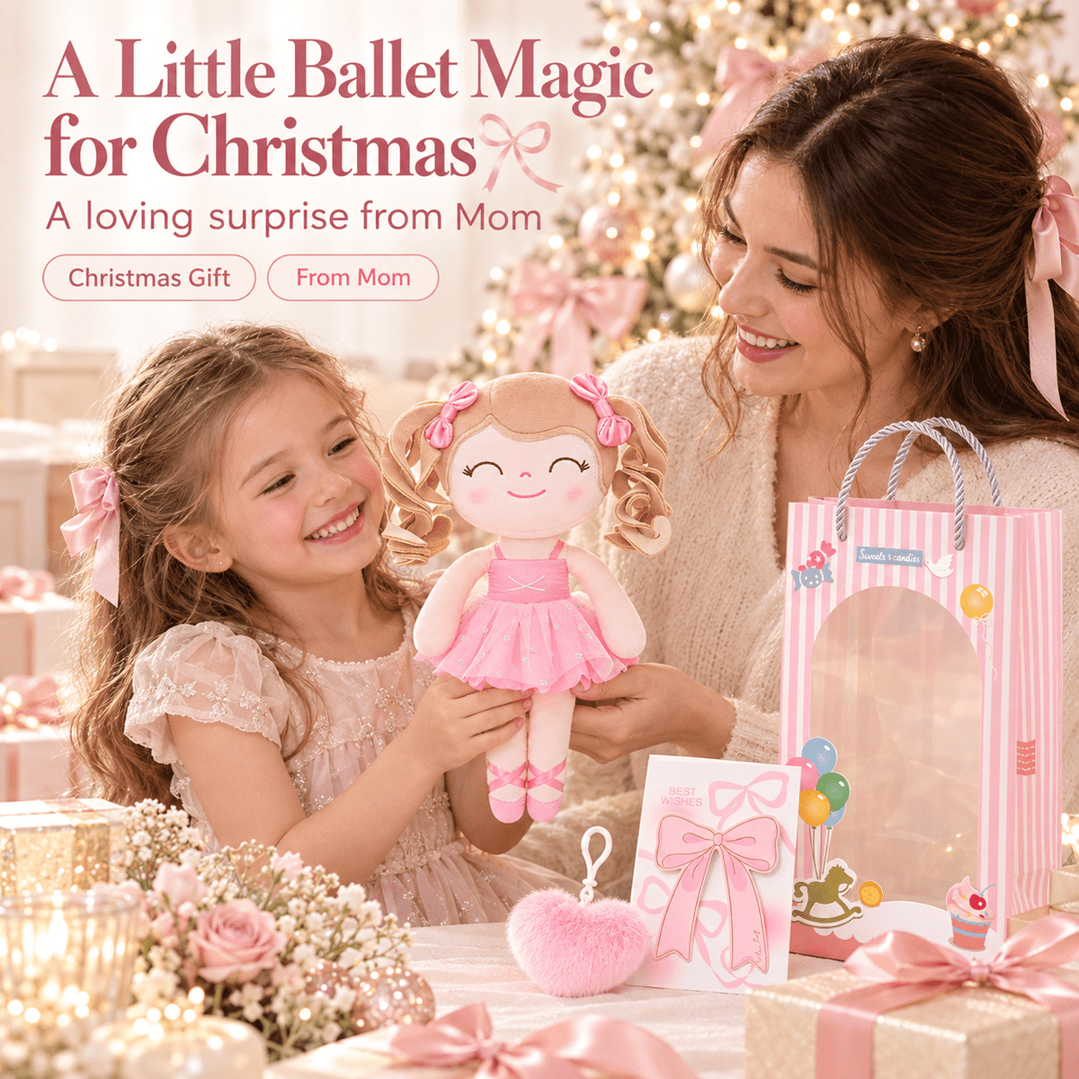 Gloveleya Personalized Ballerina Doll – 14-Inch Peach - Gloveleya Official