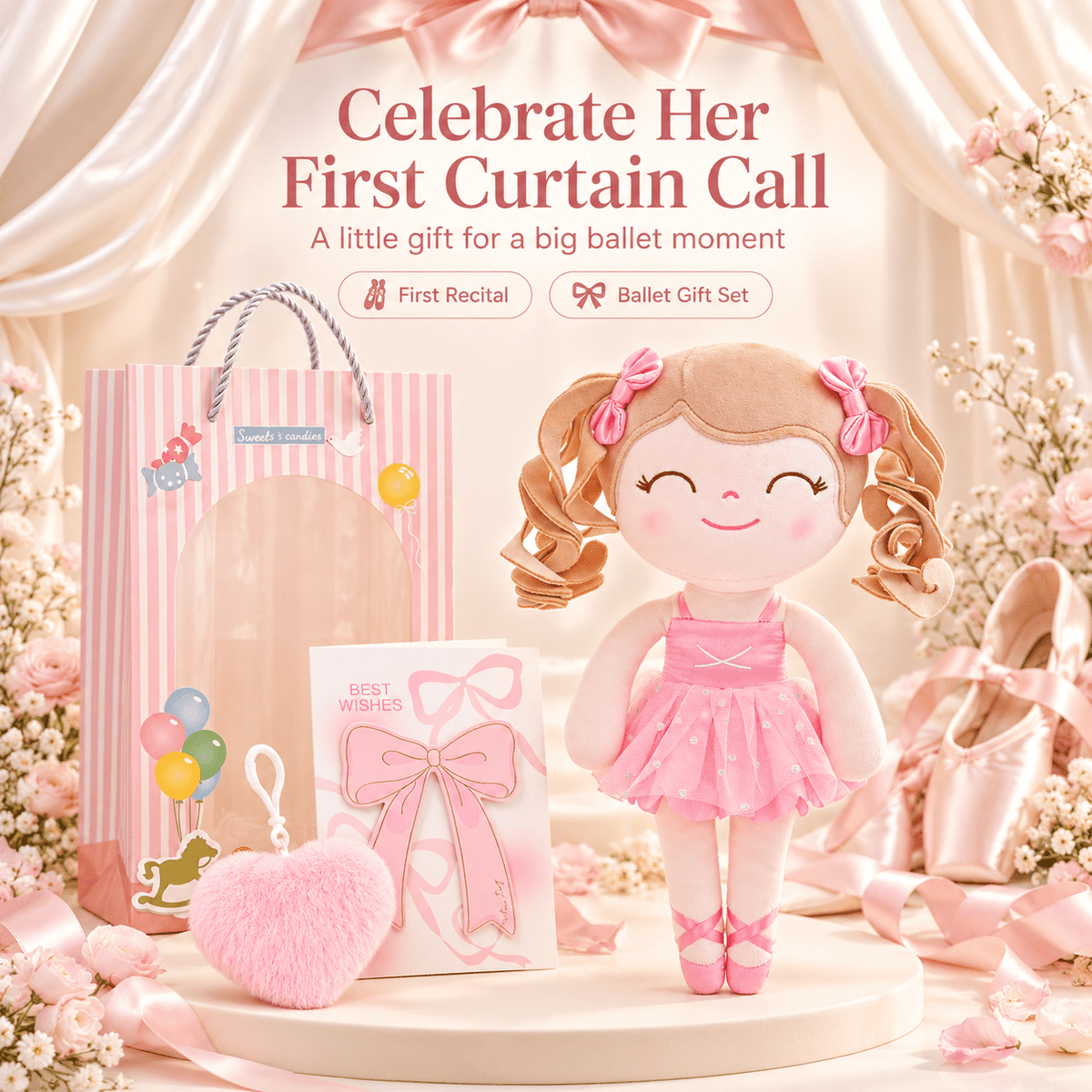 Gloveleya Personalized Ballerina Doll – 14-Inch Peach - Gloveleya Official