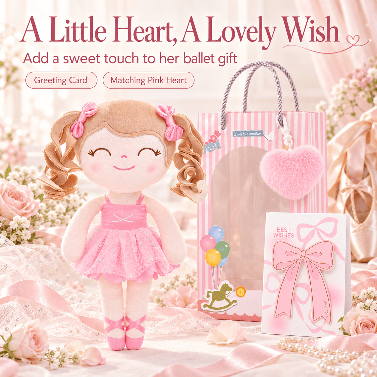 Gloveleya Personalized Ballerina Doll – 14-Inch Peach - Gloveleya Official
