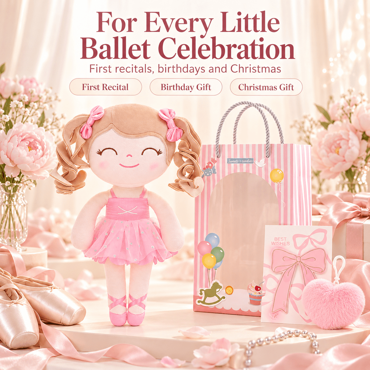 Gloveleya Personalized Ballerina Doll – 14-Inch Peach - Gloveleya Official