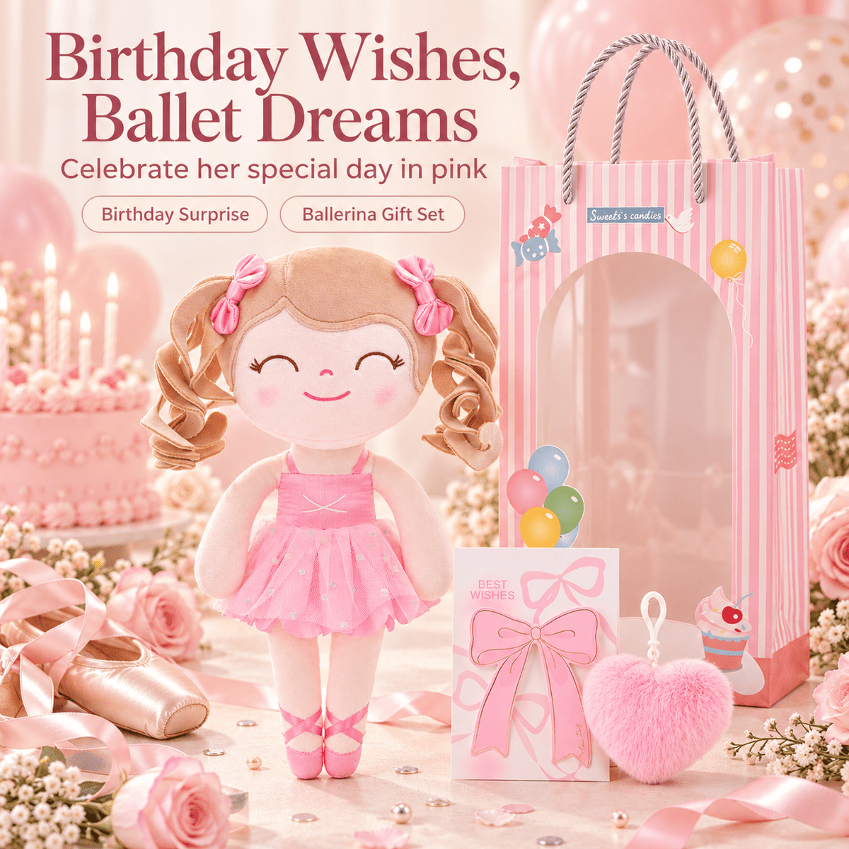 Gloveleya Personalized Ballerina Doll – 14-Inch Peach - Gloveleya Official