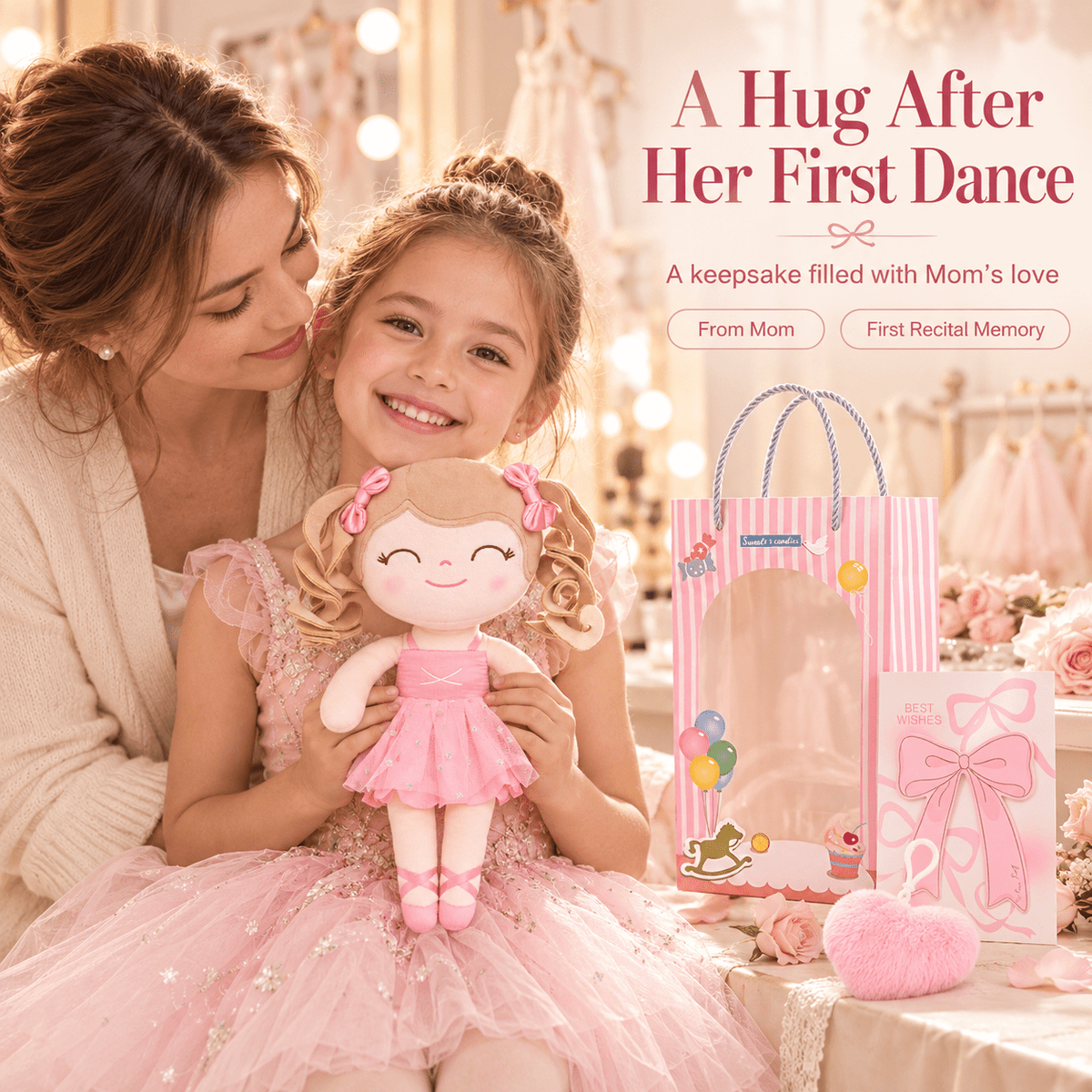 Gloveleya Personalized Ballerina Doll – 14-Inch Peach - Gloveleya Official