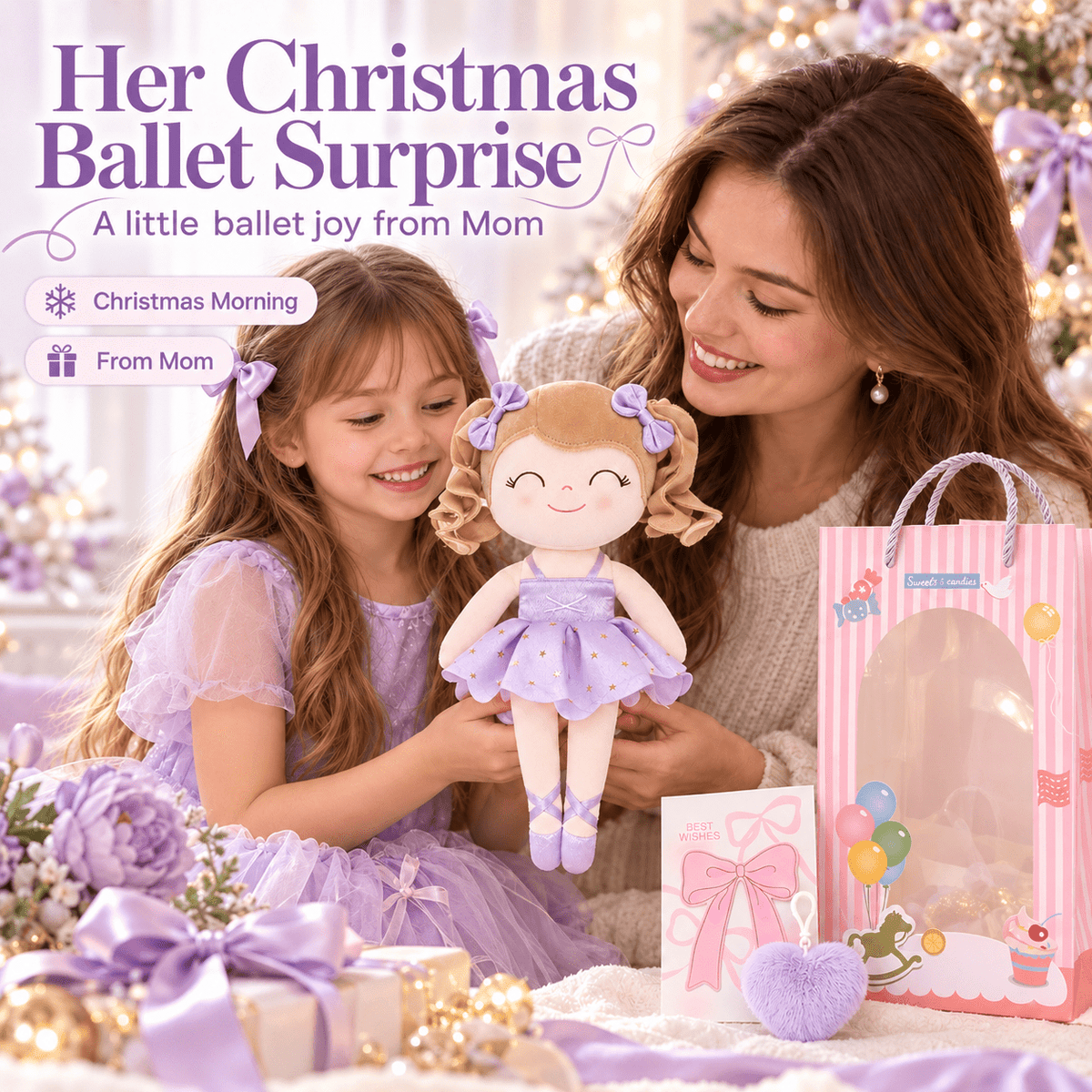Gloveleya Personalized Ballerina Doll – 14-Inch Purple - Gloveleya Official