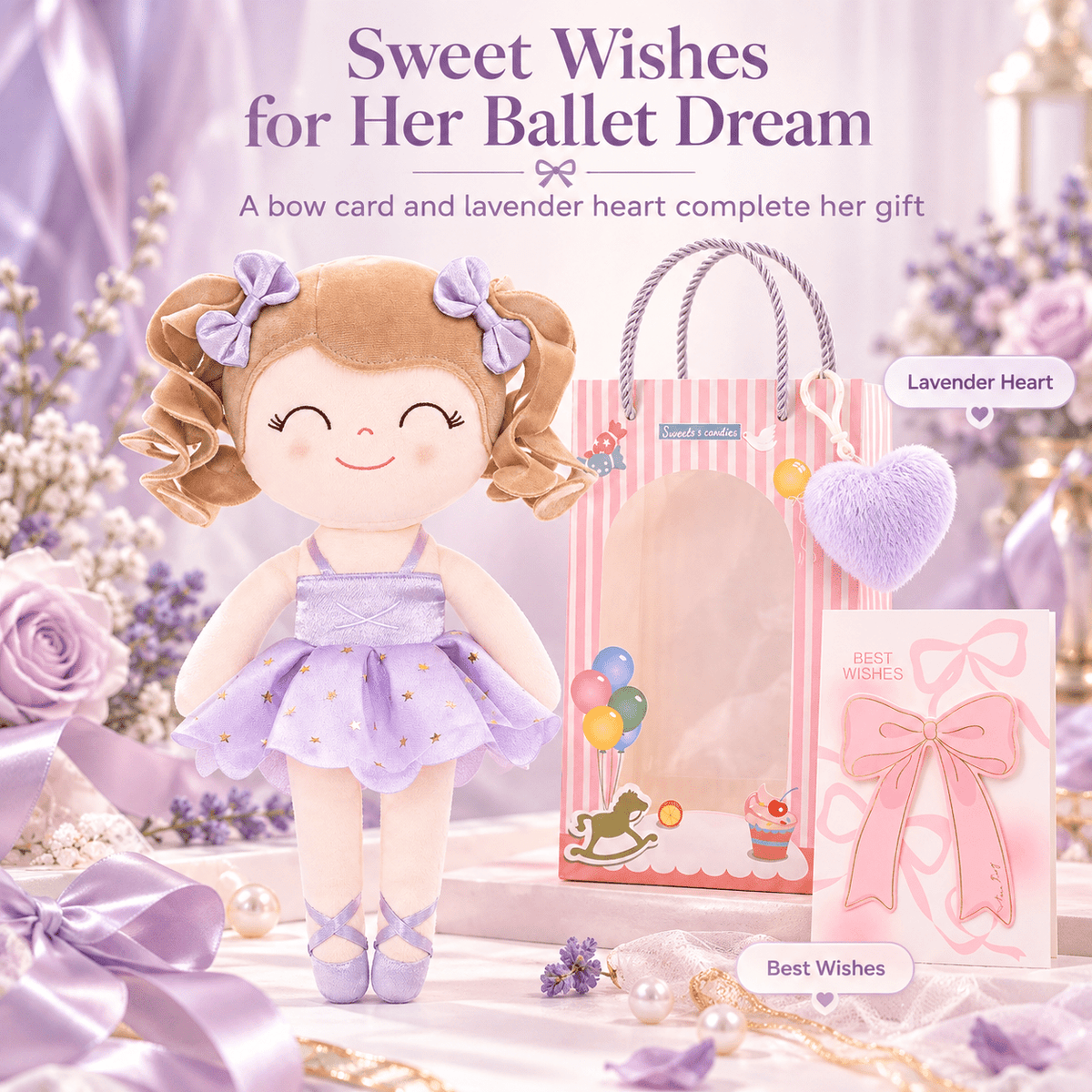 Gloveleya Personalized Ballerina Doll – 14-Inch Purple - Gloveleya Official
