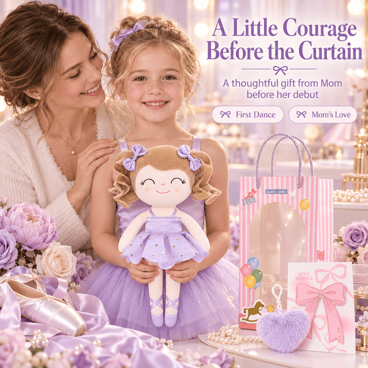 Gloveleya Personalized Ballerina Doll – 14-Inch Purple - Gloveleya Official