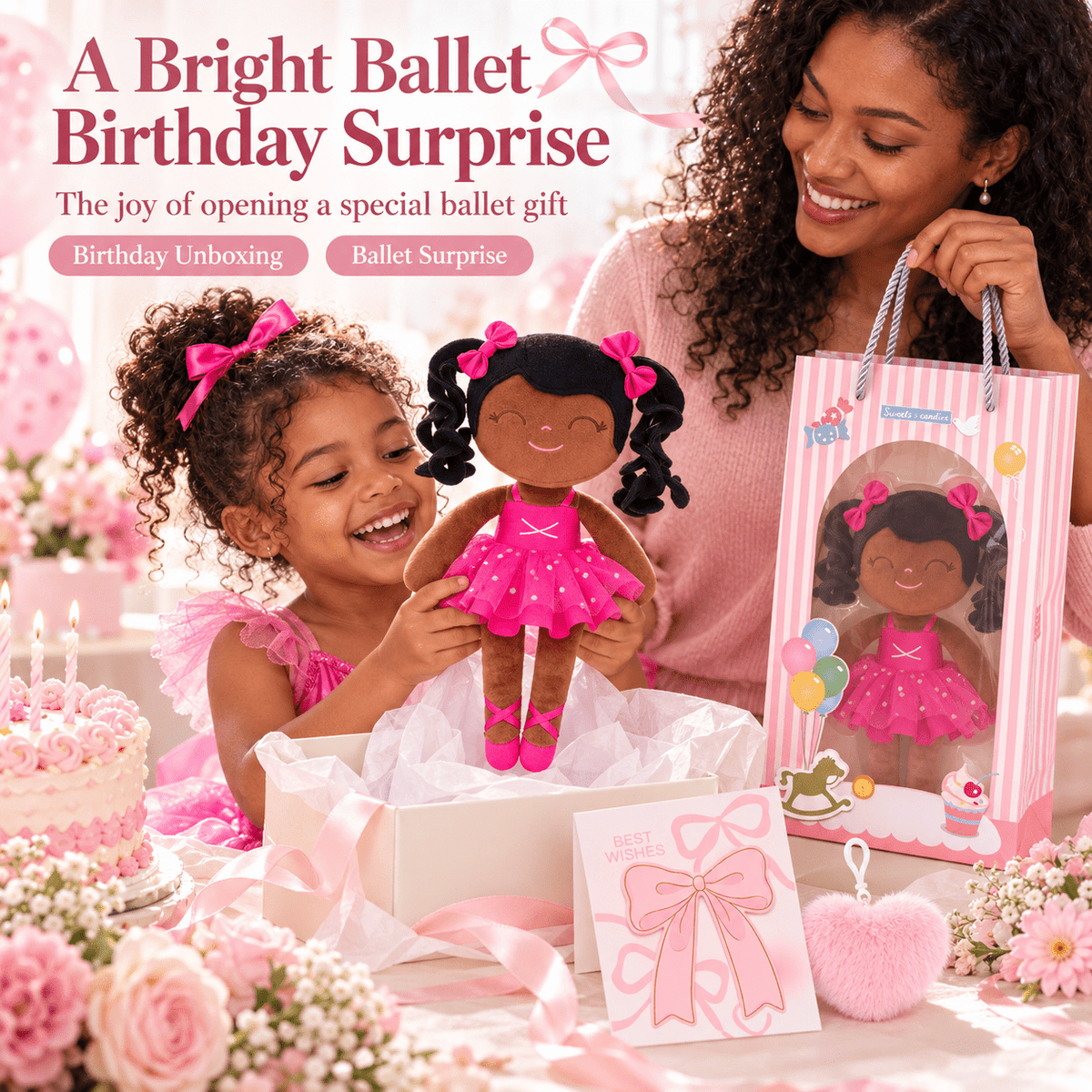 Gloveleya Personalized Ballerina Doll – 14-Inch Rose - Gloveleya Official