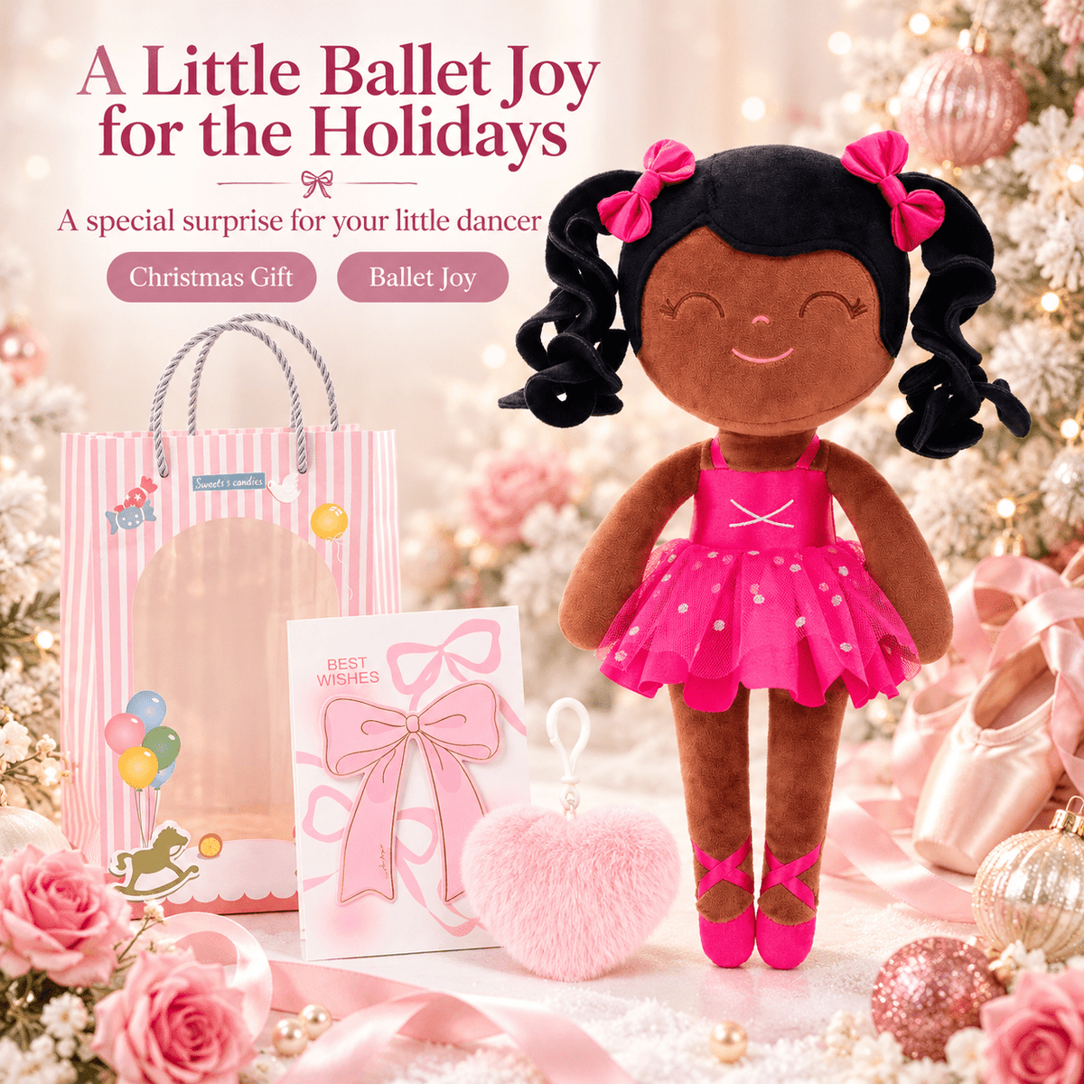 Gloveleya Personalized Ballerina Doll – 14-Inch Rose - Gloveleya Official