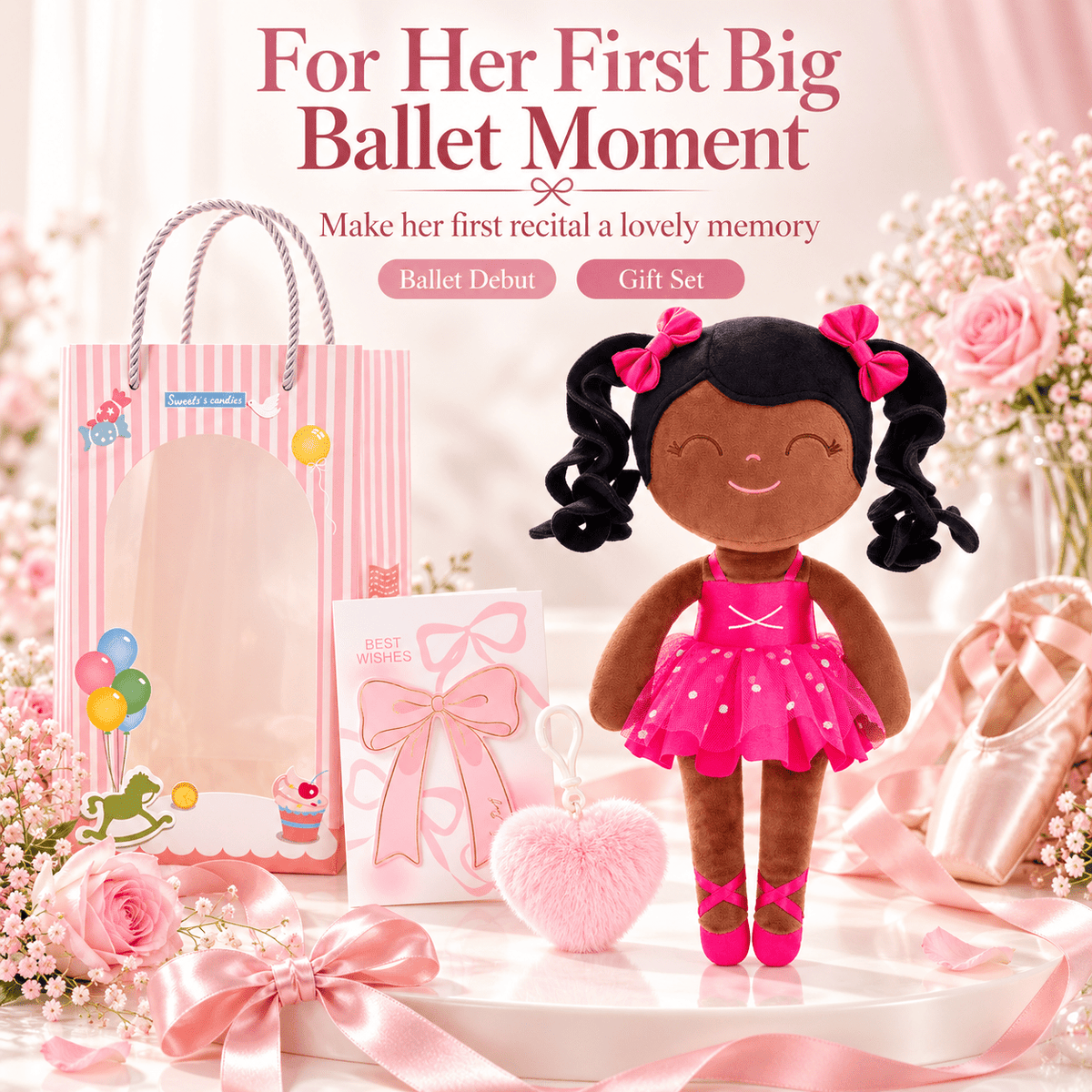 Gloveleya Personalized Ballerina Doll – 14-Inch Rose - Gloveleya Official