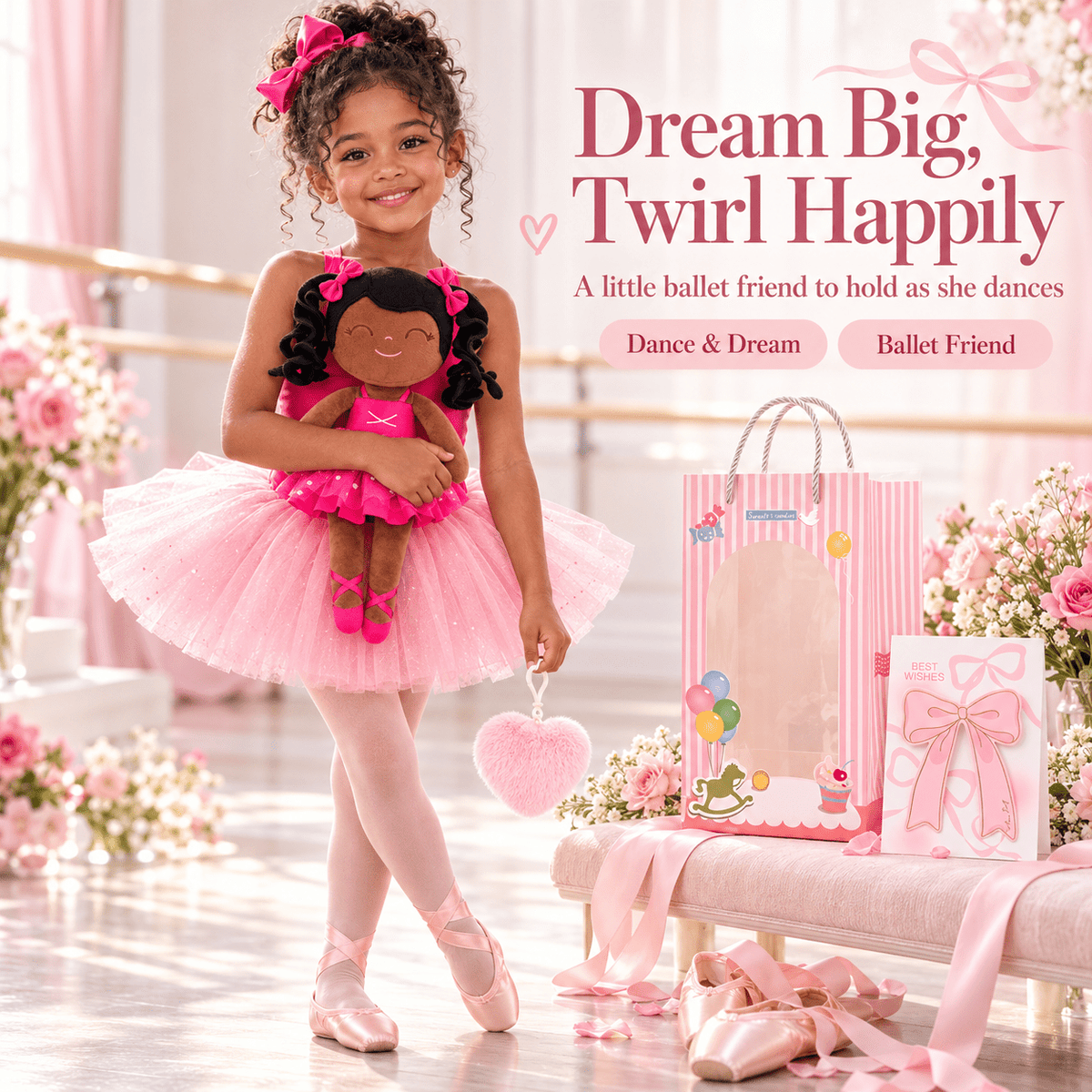 Gloveleya Personalized Ballerina Doll – 14-Inch Rose - Gloveleya Official