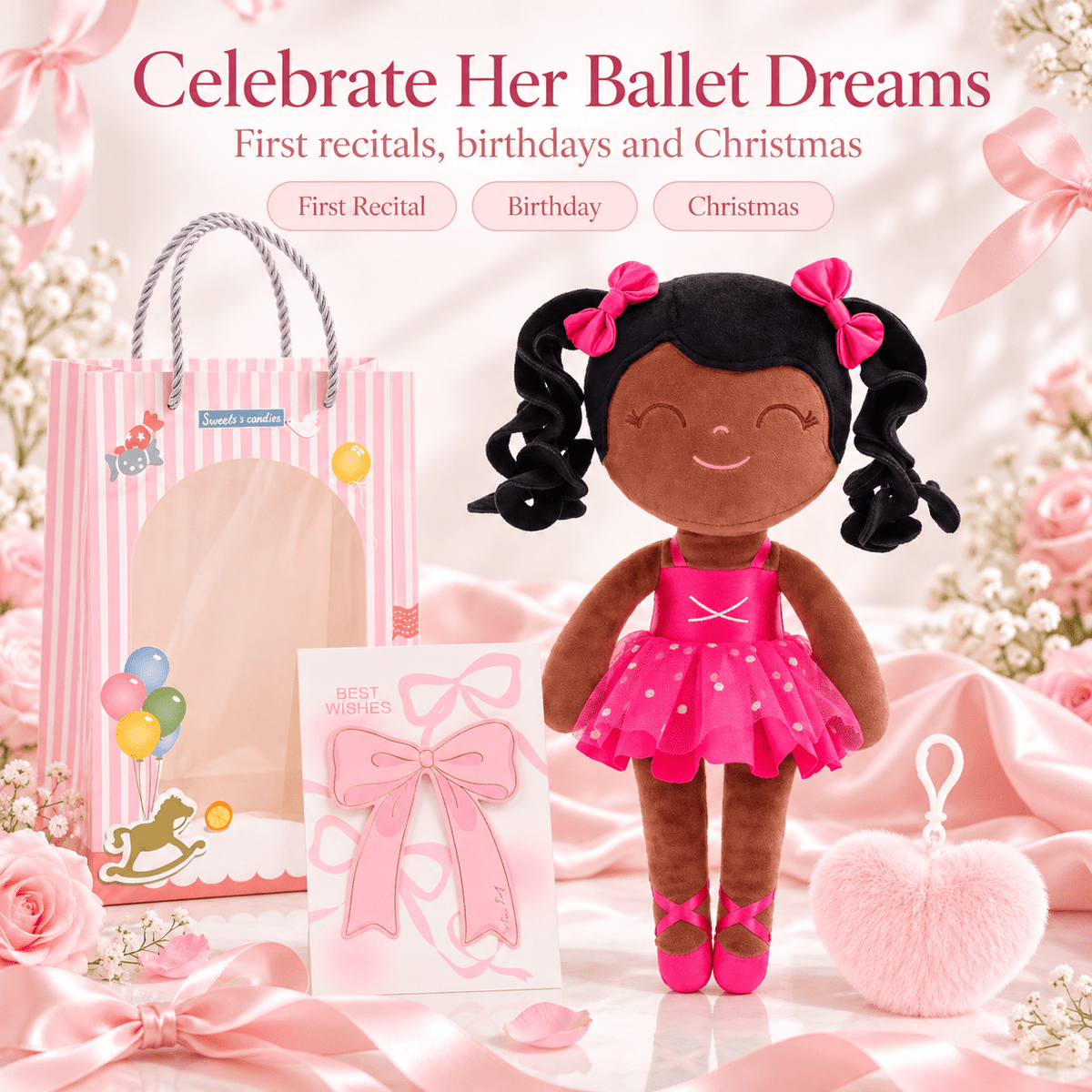 Gloveleya Personalized Ballerina Doll – 14-Inch Rose - Gloveleya Official