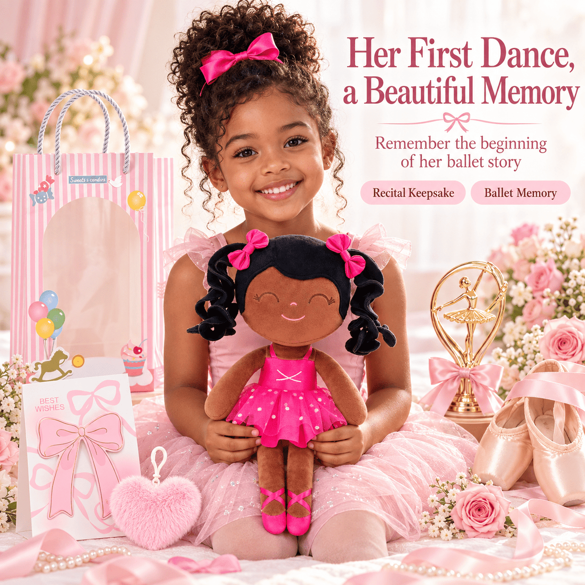 Gloveleya Personalized Ballerina Doll – 14-Inch Rose - Gloveleya Official