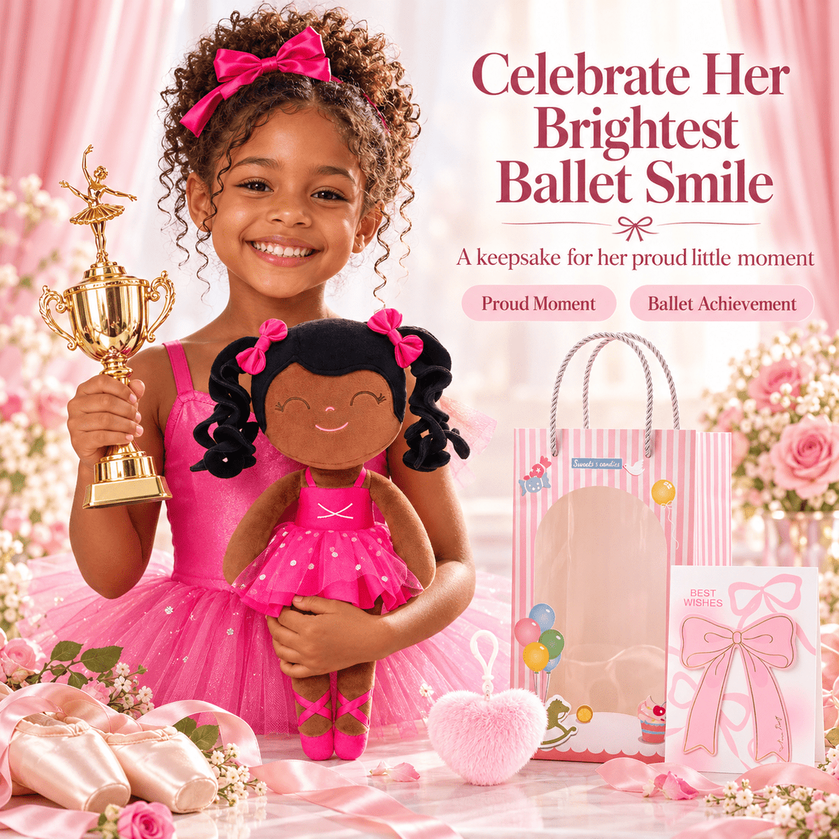 Gloveleya Personalized Ballerina Doll – 14-Inch Rose - Gloveleya Official